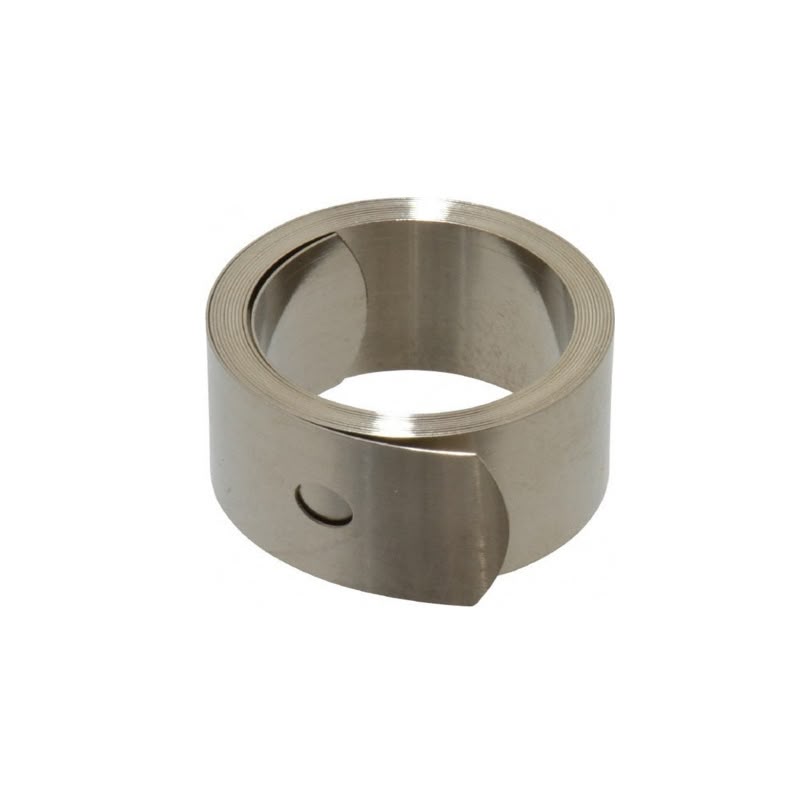 Coiled metal strip spring
