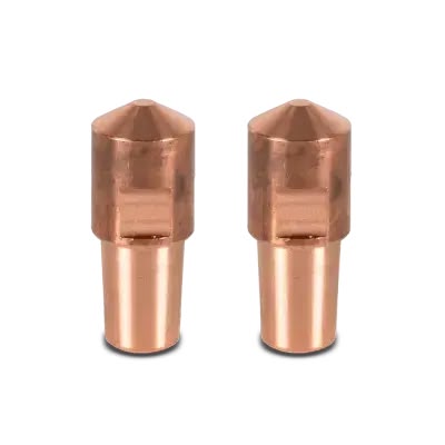 Pointed copper spot welding electrode tips